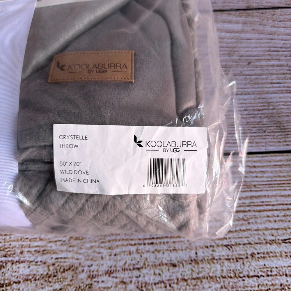 Koolaburra by UGG Crystelle Faux Fur Throw 50x70 Wild Dove NEW